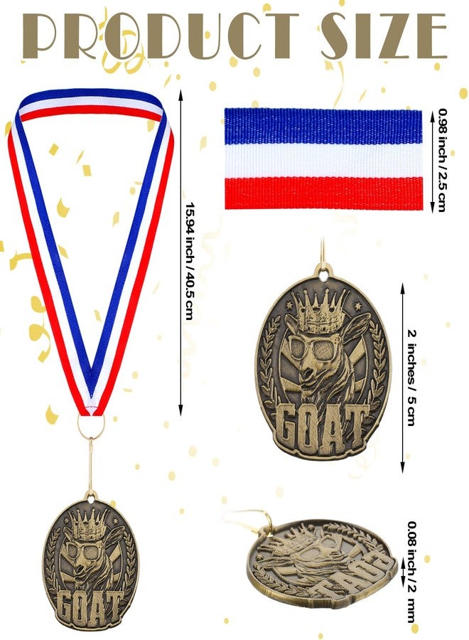 Quelay 30 Pcs Goat Medal Greatest of All Time Goat Pendant Champ Medal Funny Medals for Awards with Neck Ribbon Goat Award Necklace for Football Basketball Sports Tournament MVP Awards Collections - Image 2